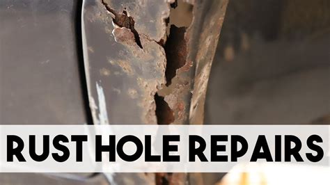 how to repair rust holes in sheet metal|repairing auto body rust.